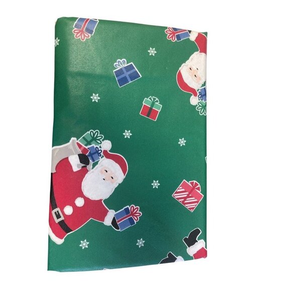 Holiday Time PEVA Tablecloth With Santa & Presents Design 52" X 70" - Picture 2 of 2